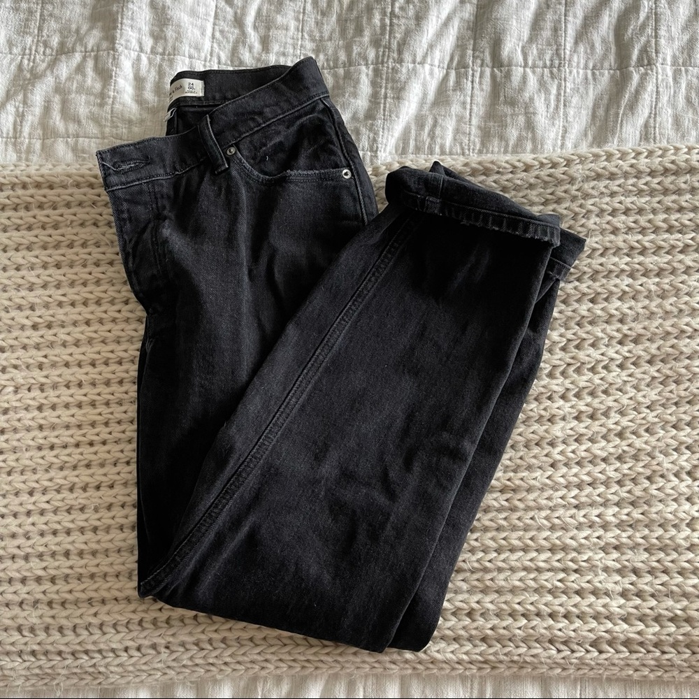 Abercrombie & Fitch Curve Love High Rise Dad Jeans w/ Criss-cross Waist